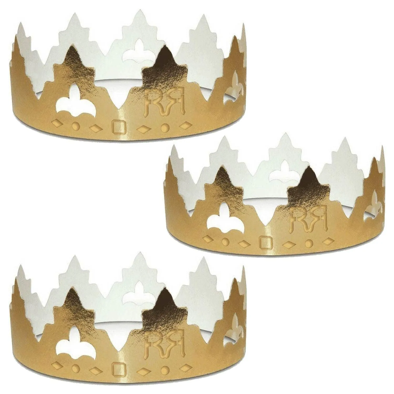 6 couronnes en carton pour galette des rois - Classique Chevalier diff 