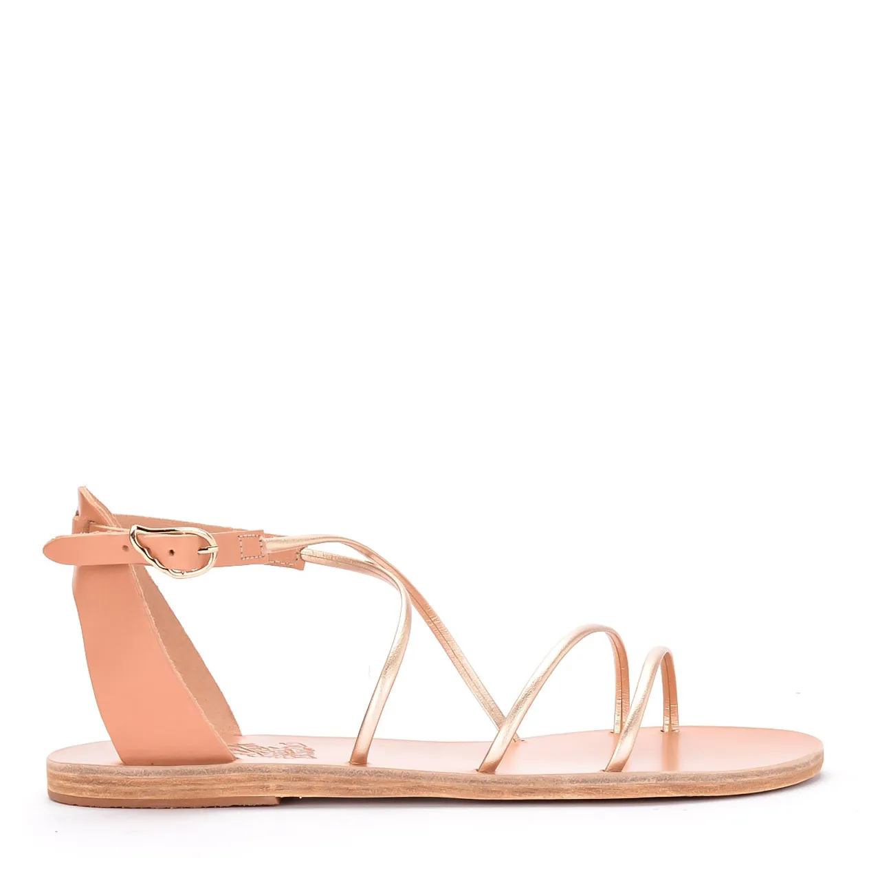 Ancient Greek Sandals Sandale Meloivia en cuir platine