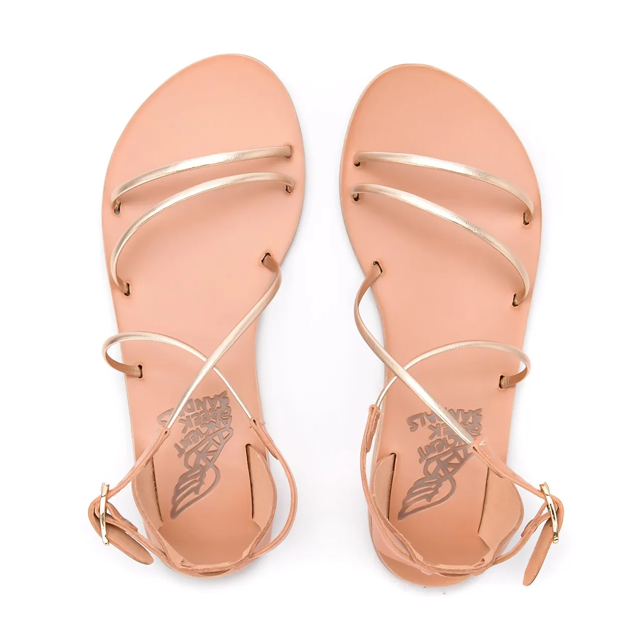 Ancient Greek Sandals Sandale Meloivia en cuir platine