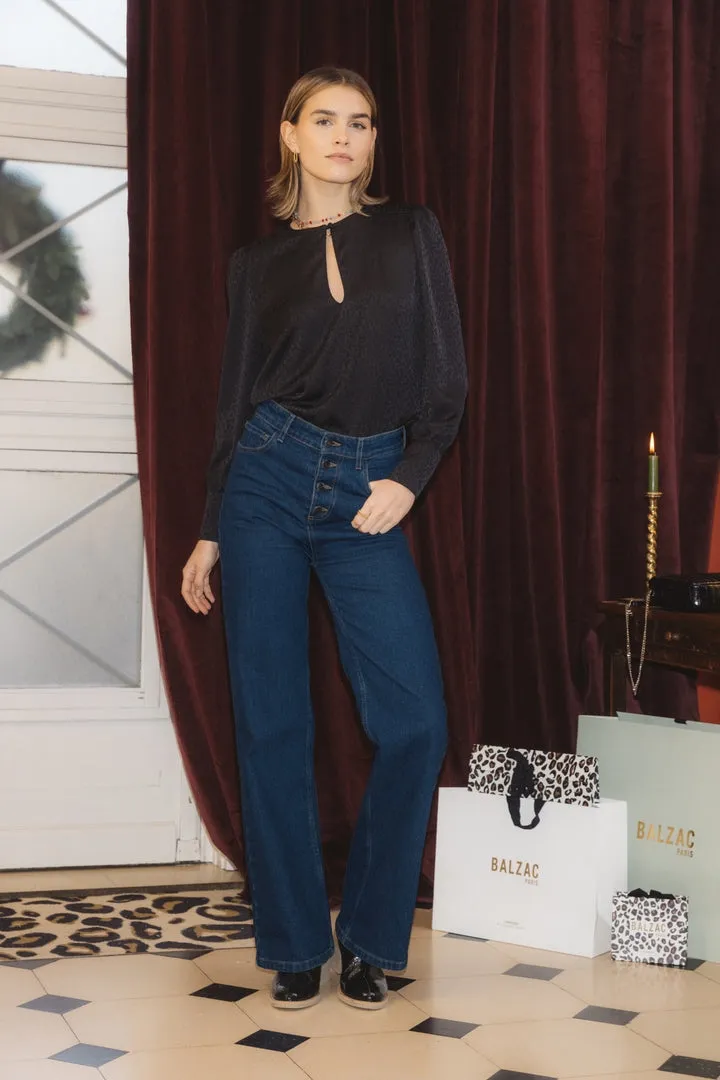 Blouse Flocon jacquard noir