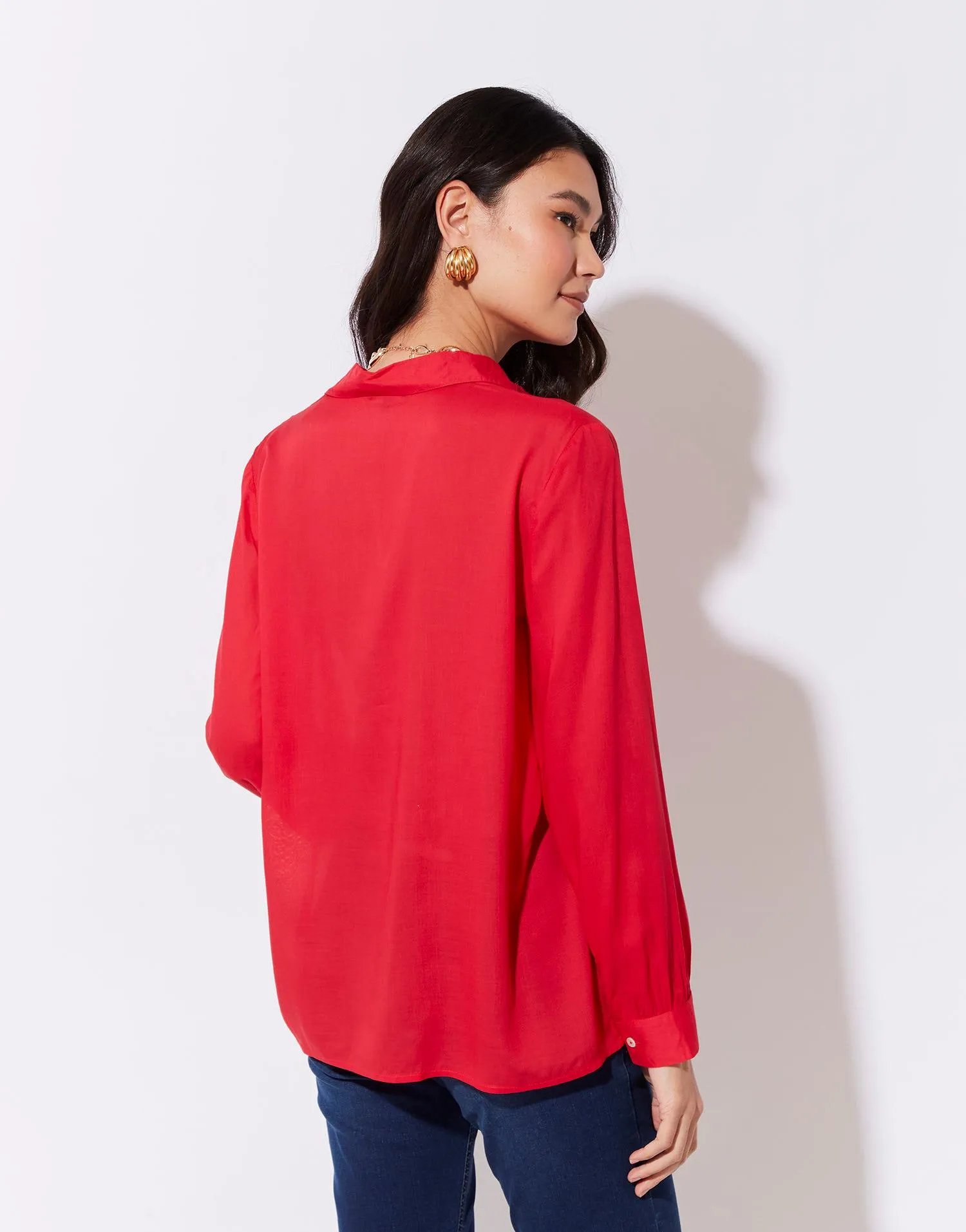 Blouse manches longues unie