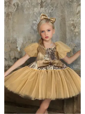 Gold color - Girls` Evening Dress