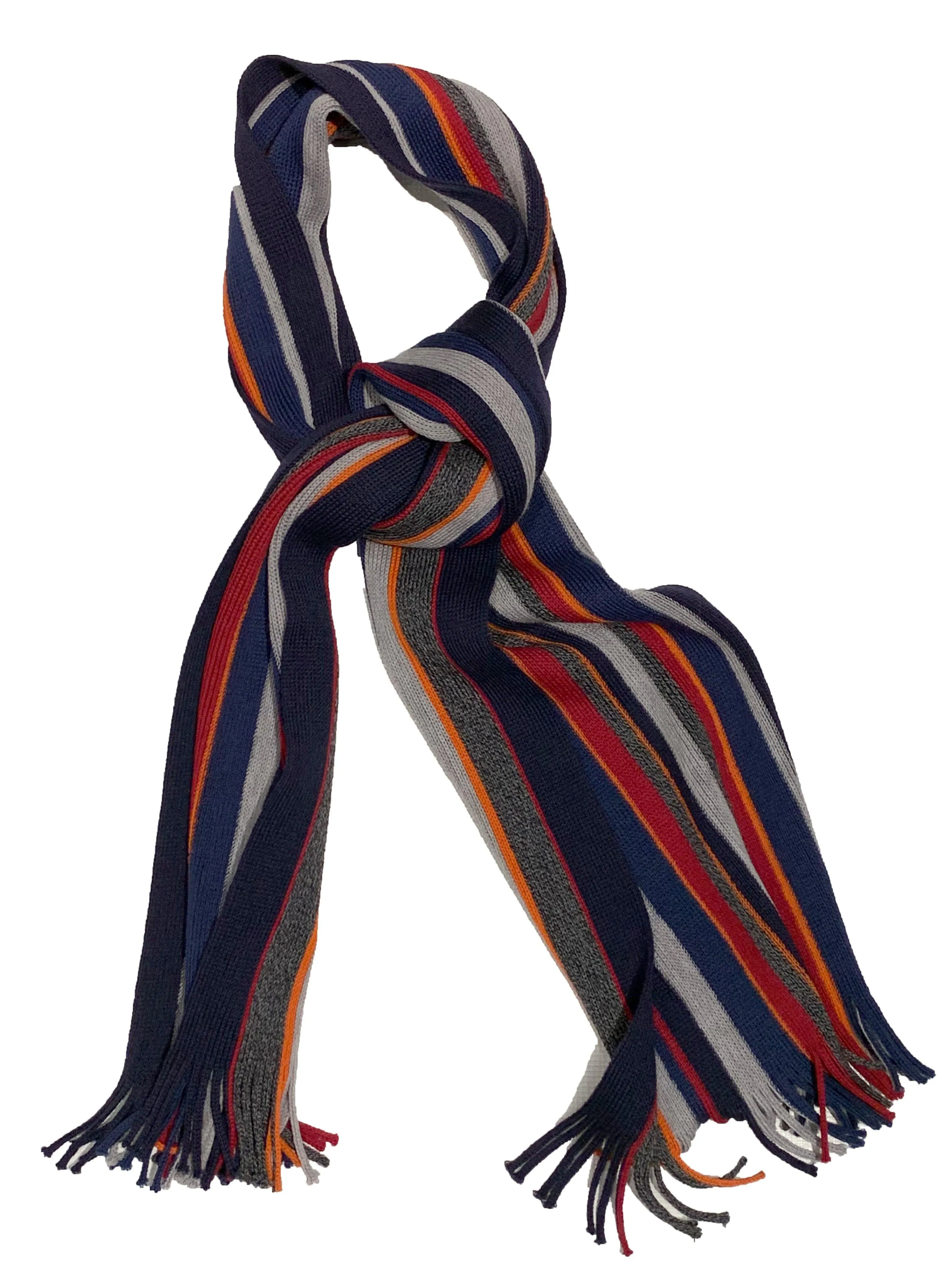 Hemley - Foulard rayé de tricot de laine