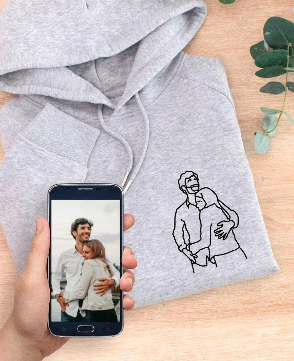 Hoodie homme Couple brodé à la main
