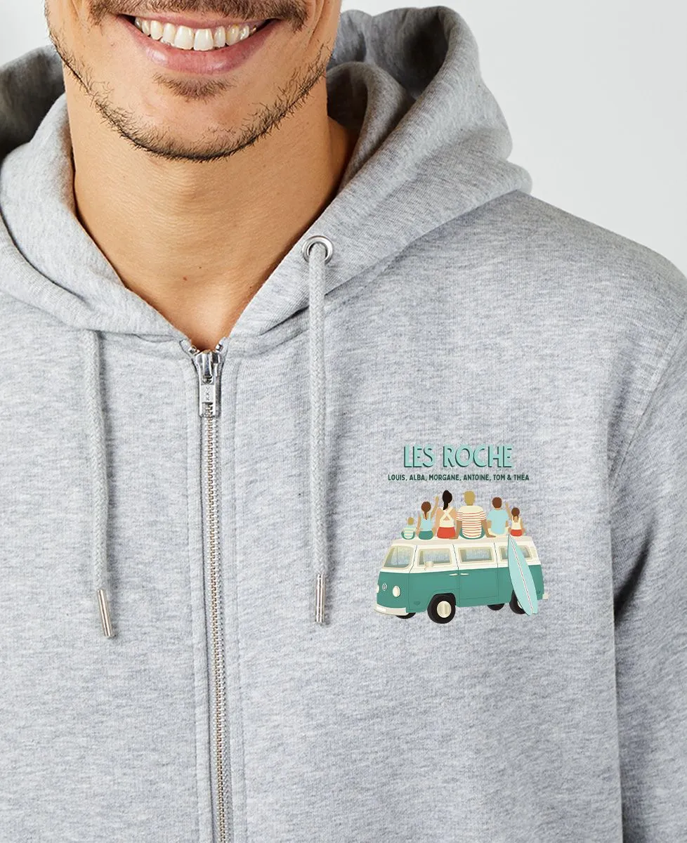 Hoodie zippé homme Famille en van personnalisée
