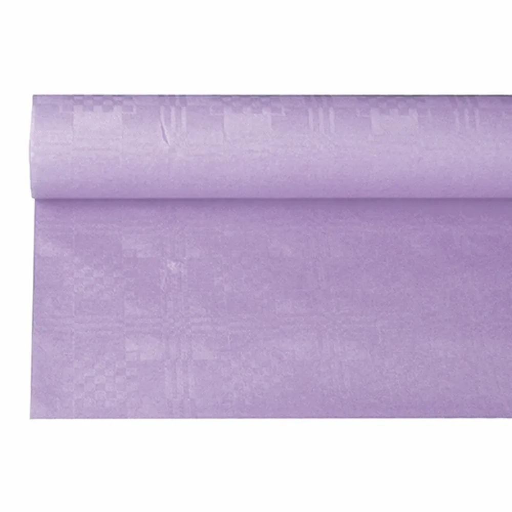 Nappe papier damassée 6 mx1,2m violet par 12