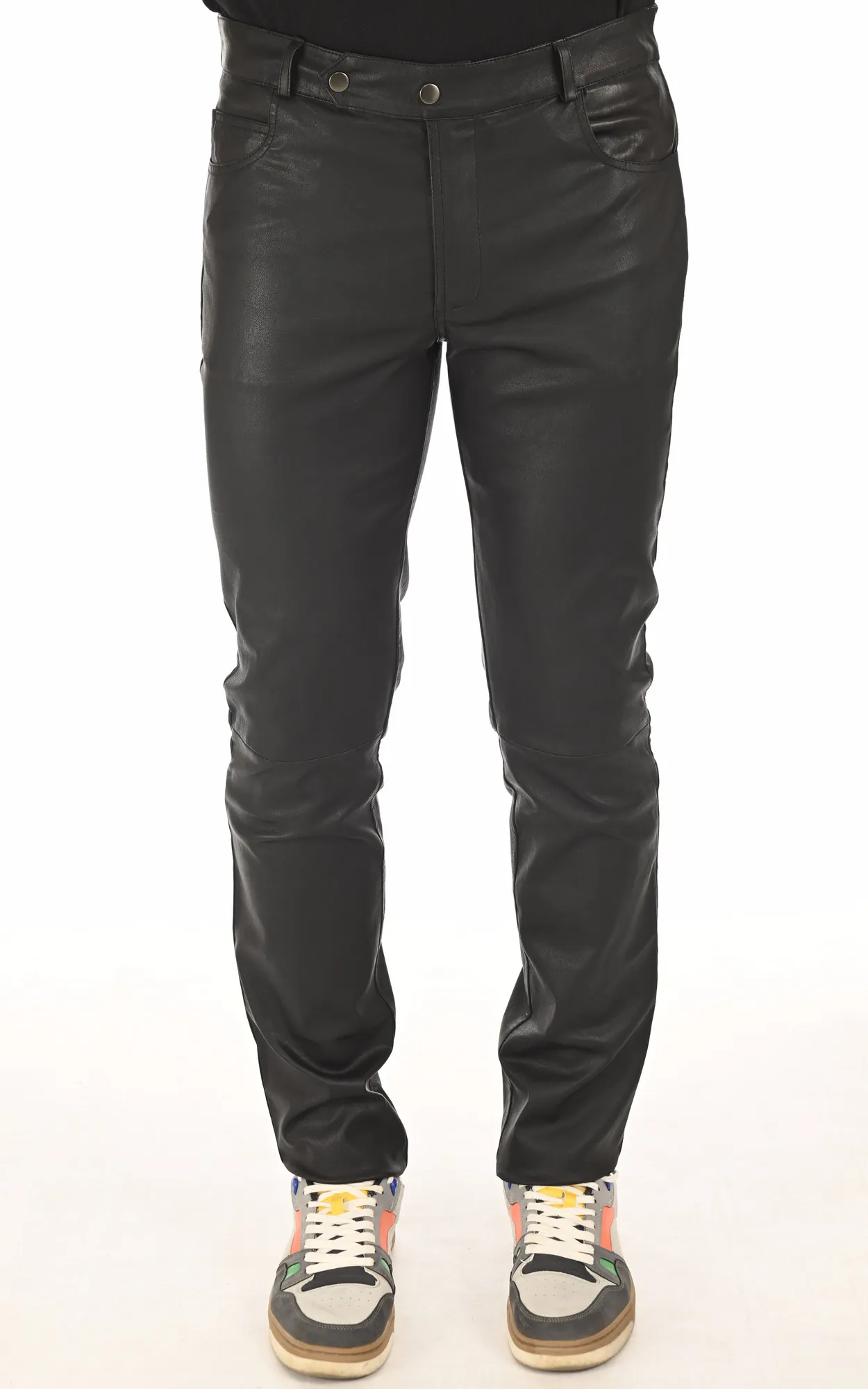 Pantalon agneau noir stretch La Canadienne - La Canadienne - Pantalons / shorts Cuir Noir