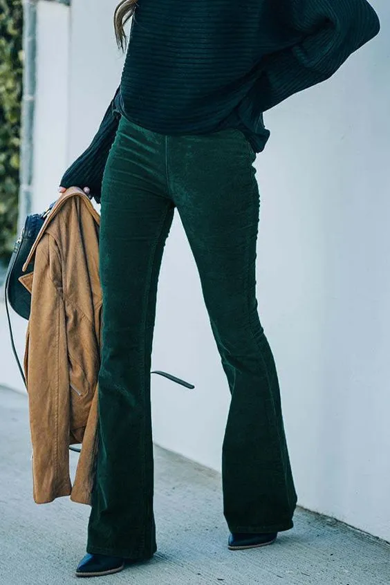 Pauline Laurent | Pantalon en velours côtelé à taille élastiquée et à 