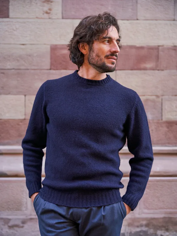 Pull Allan en laine marine