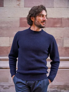 Pull Allan en laine marine