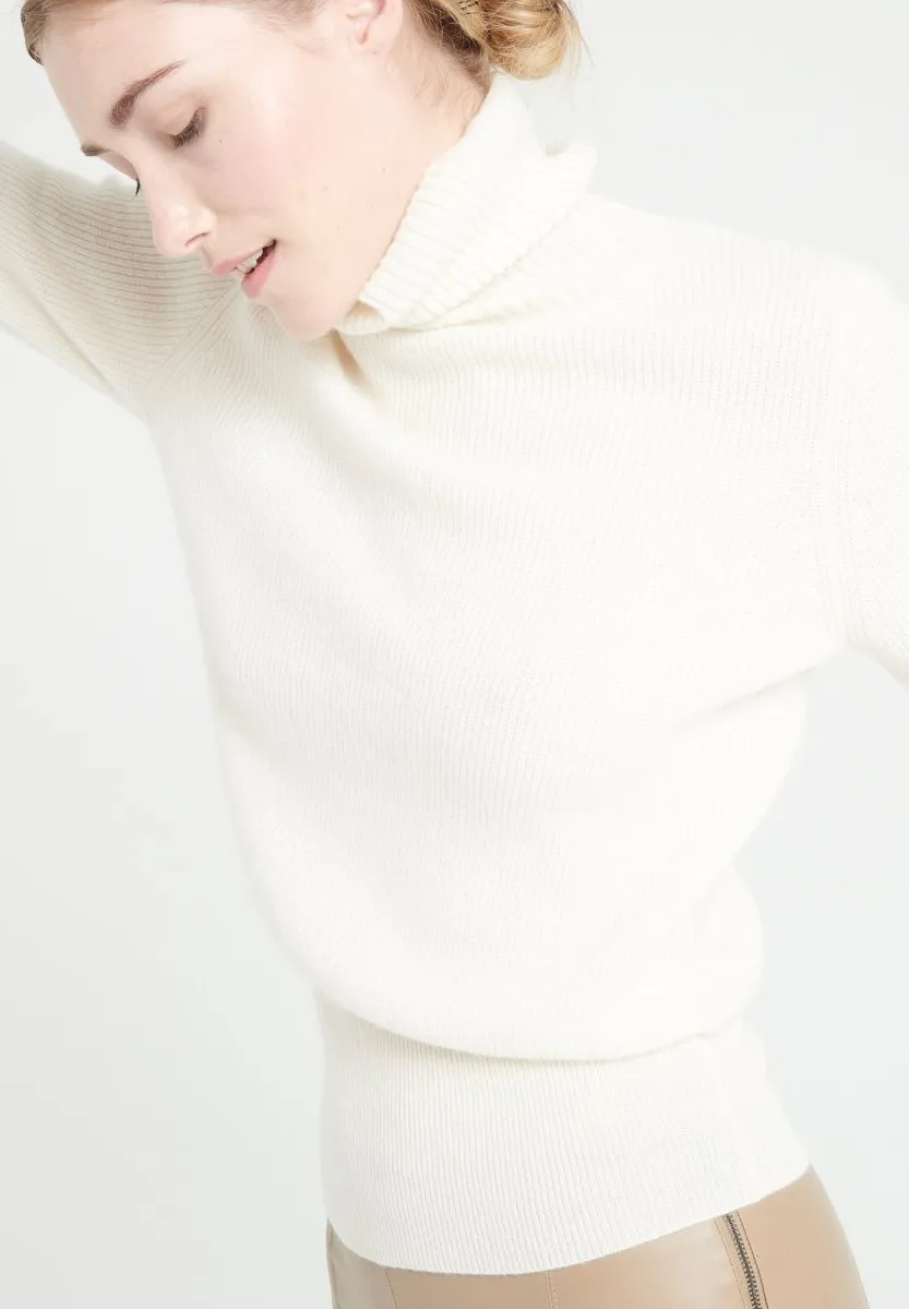 Pull col roulé cachemire écru femme - LILLY 21