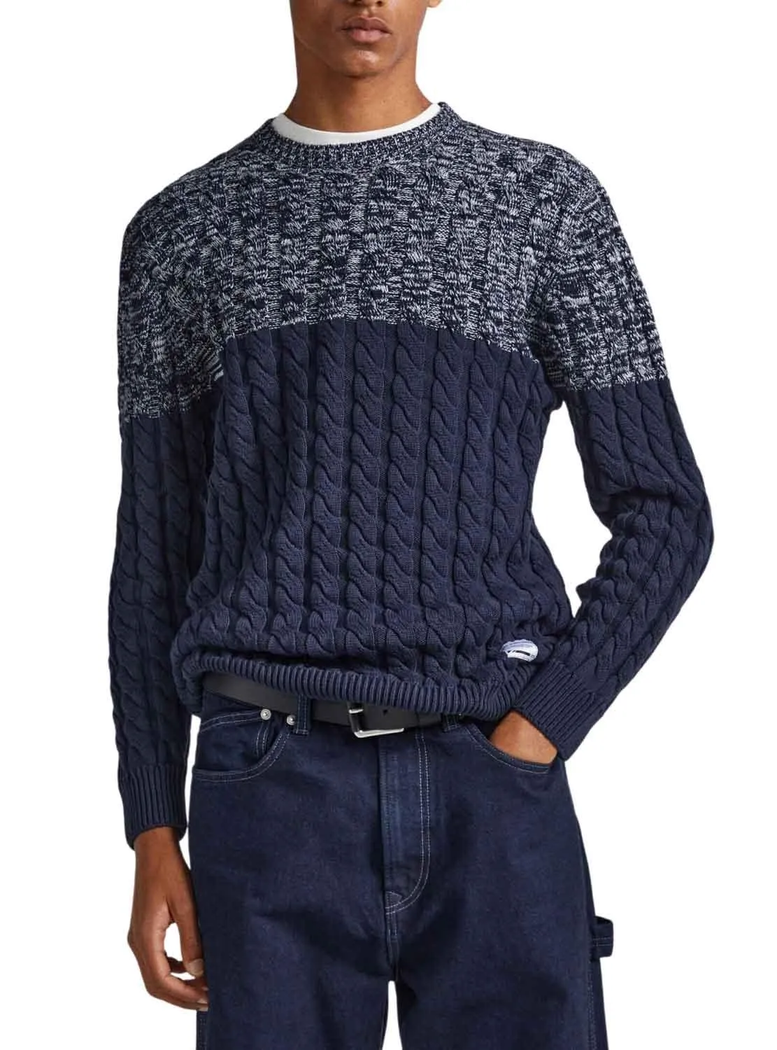 Pull Pepe Jeans Seth Bleu Marine pour Homme
