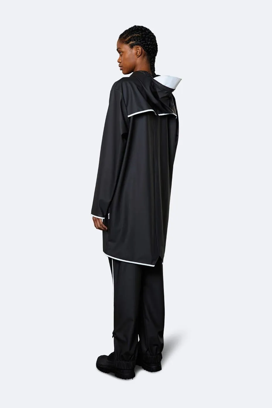 Rains - Long Jacket - Black Reflective