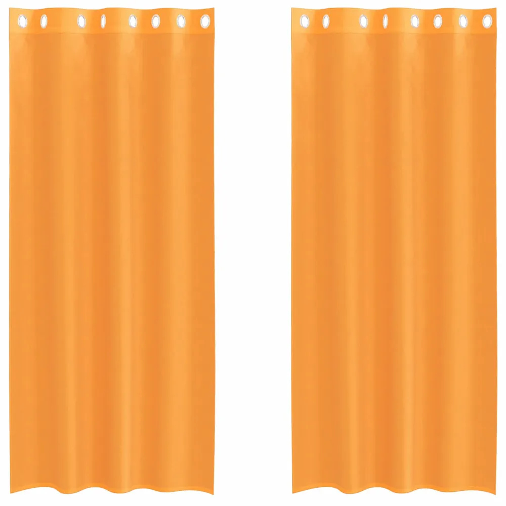 Rideaux en voile avec œillets 2 pcs orange 140x225 cm