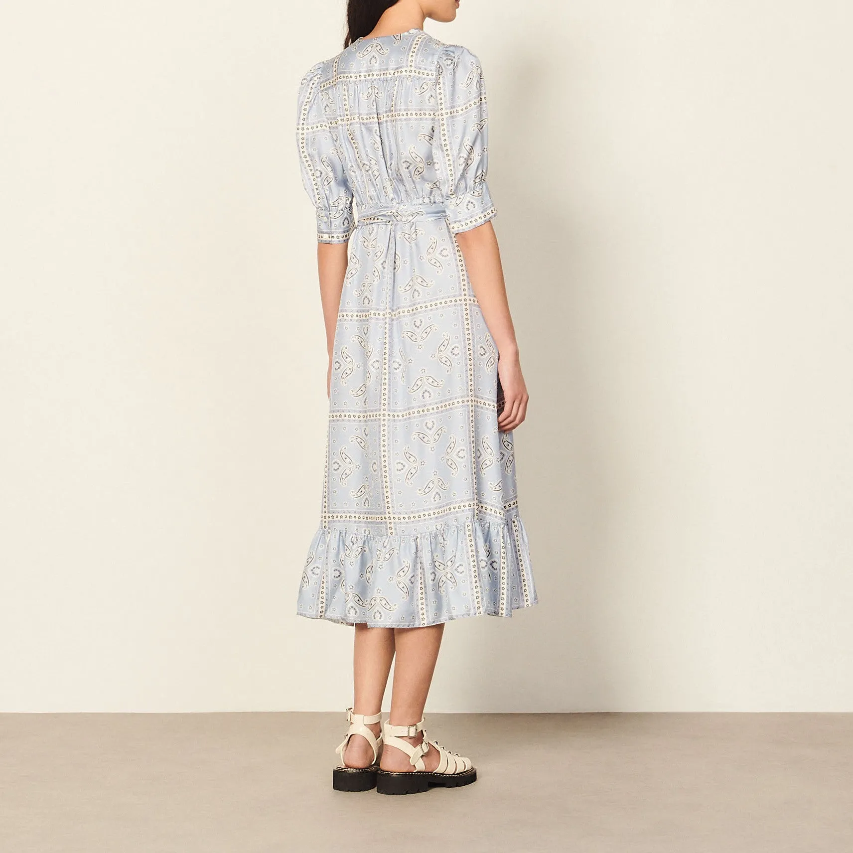 Robe longue portefeuille imprimé bandana
