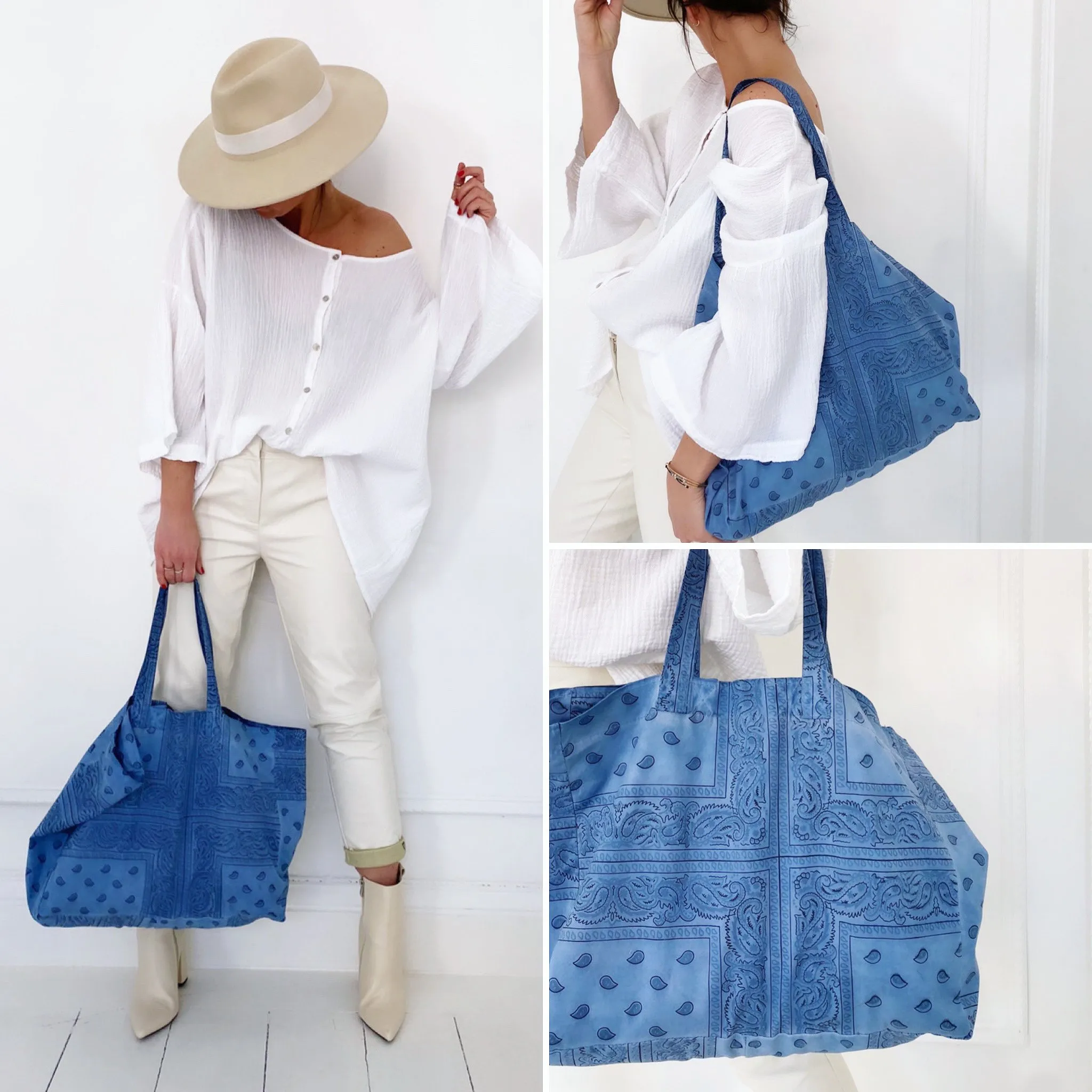 Sac au motif bandana bleu