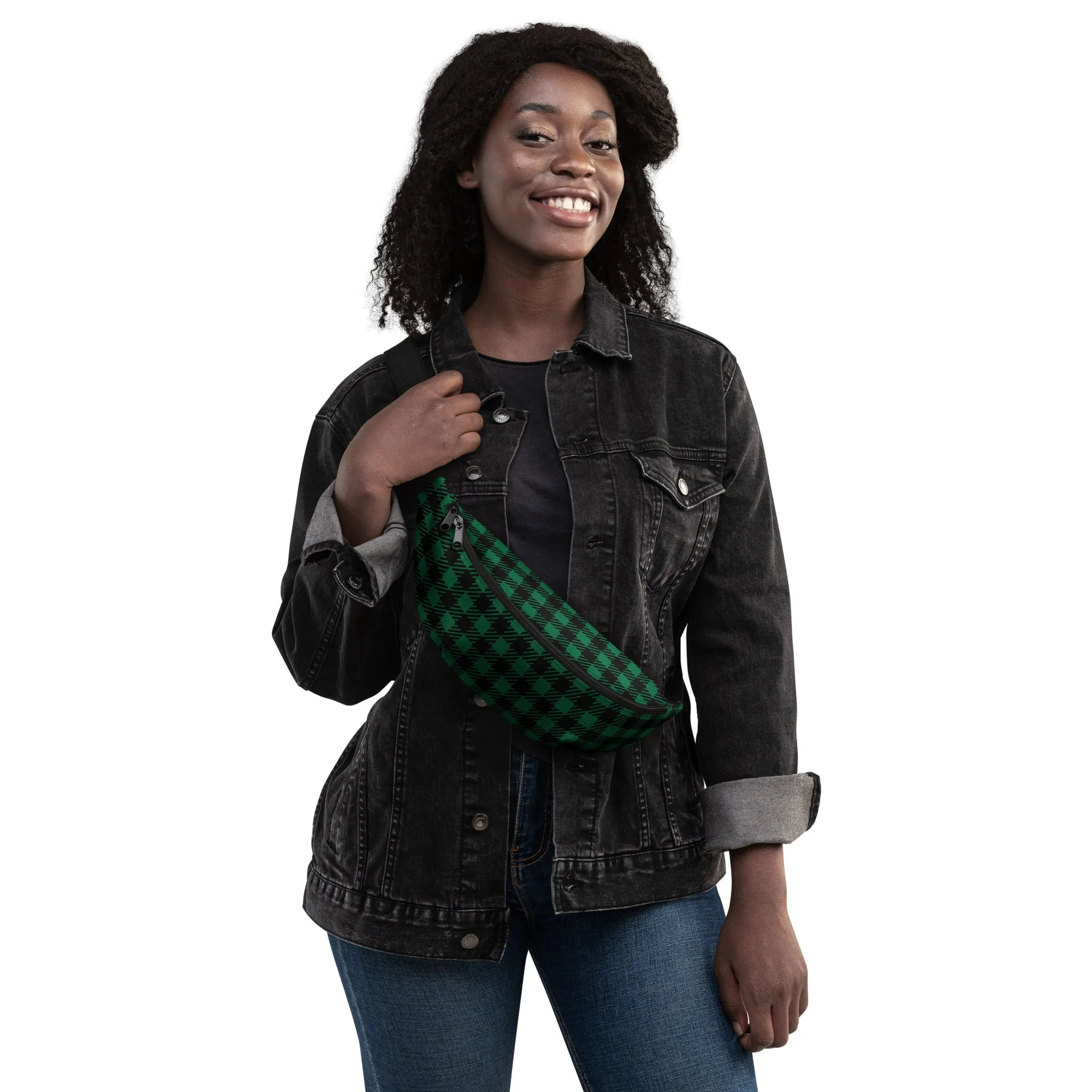 Sac Banane Carreaux Verts et Noirs