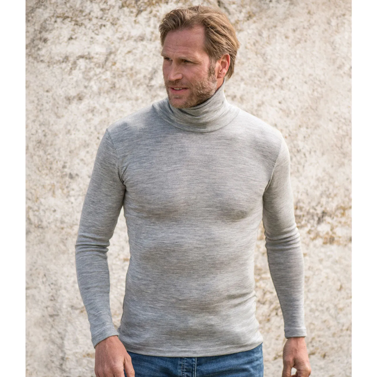 Sous pull homme en laine et soie - ENGEL