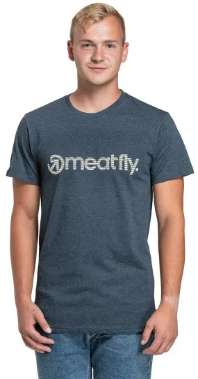 T-shirt Meatfly Striped Logo - Navy Heather - men´s