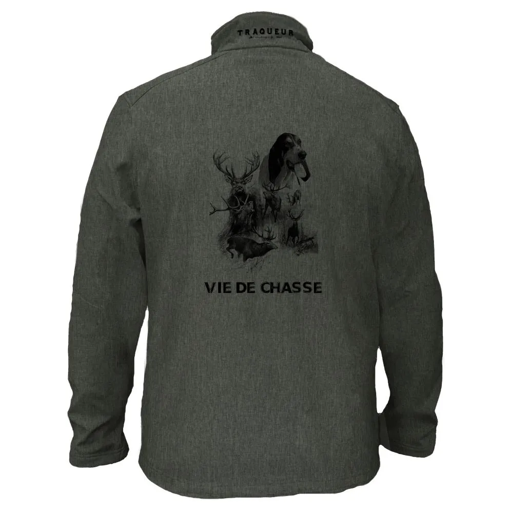 Veste softshell Homme ou Femme avec/sans capuche – Vie de chasse cerf/gascon